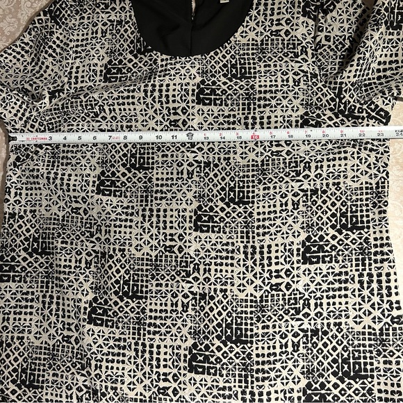 Garnet Hill~ new ~ Silk Geometric Print 3/4 Sleeve Lined Shift Dress in size 18 - Picture 8 of 9